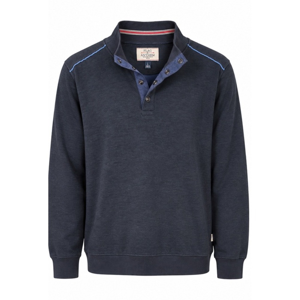 Flag & Anthem Men's Blue Quarter Snap Pullover L Game Collegiate Preppy Athlete